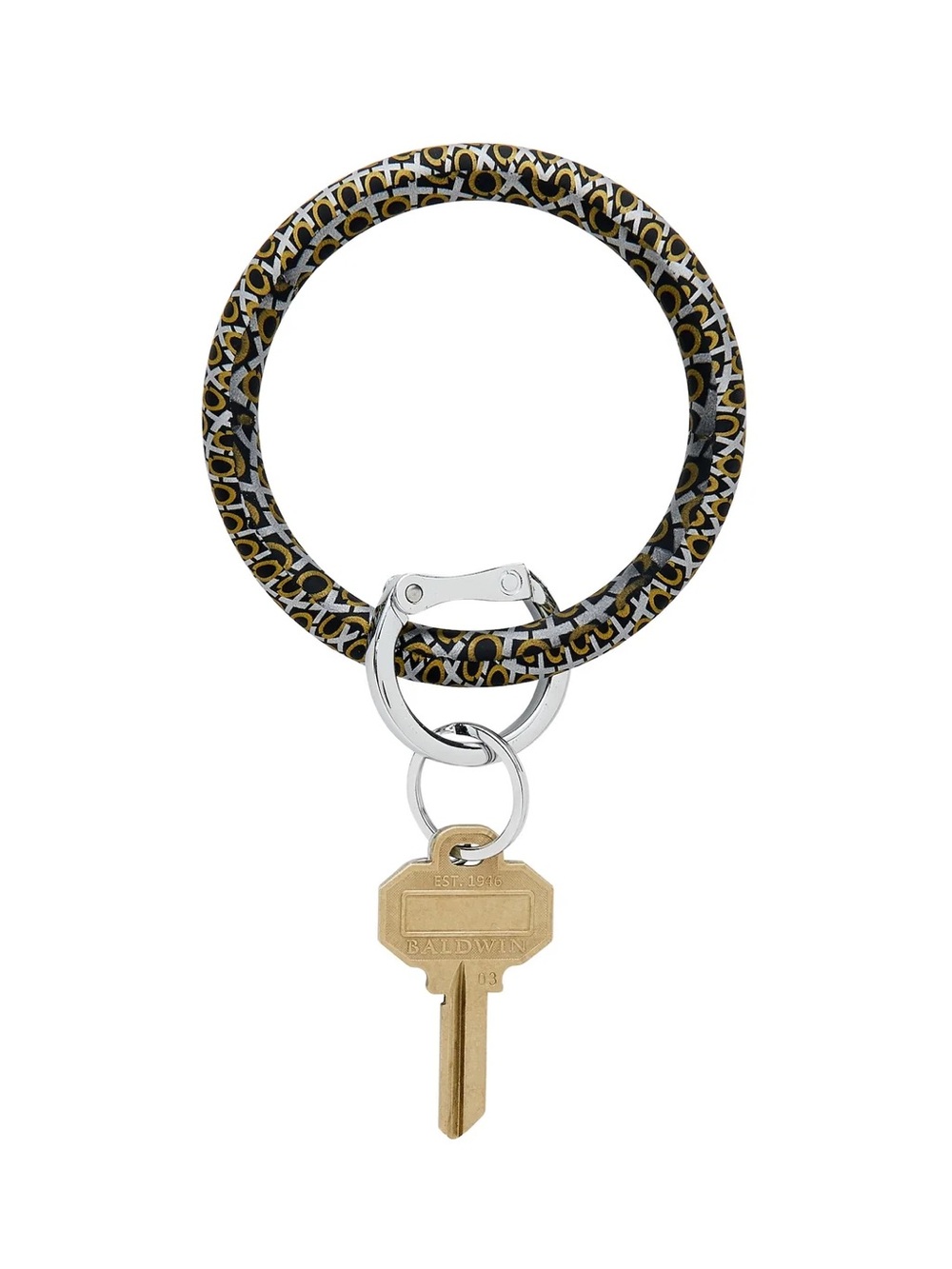 MSRP $25 Oventure silicone Black & Gold Keyring Bracelet